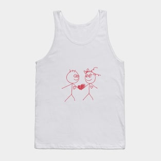 love doodle couple Tank Top